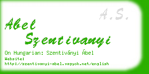 abel szentivanyi business card